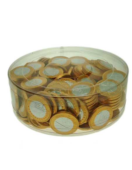chocolate-coins,milk-chocolate,loose-chocolate,candy-display,chocolate-cylinder,bulk-sweets