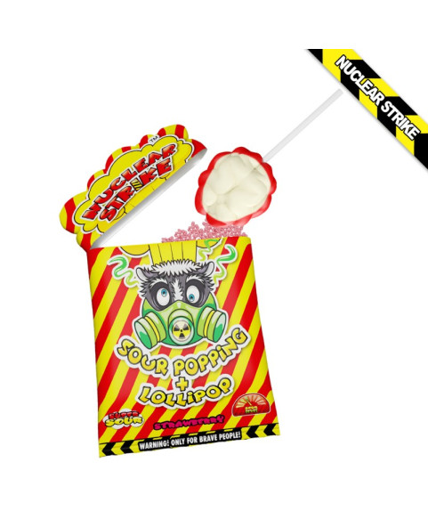 Nuclear Strike Sour Popping  + lollipop gr.15  Pz.36, Ingrosso caramelle dolciumi www.ilcaramellaio2.com