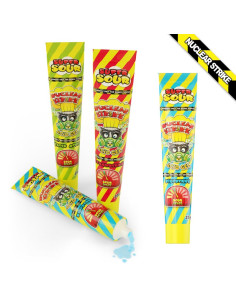 gel caramella acido, nuclear strike gel, candy acidulo frutta, dolciumi estremi, tubo gel dolce, novità sour