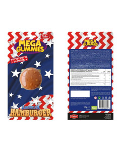 Hamburger American  Mega Gummies gr.120  Pz.7, Ingrosso caramelle dolciumi www.ilcaramellaio2.com