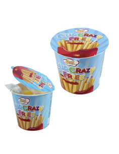 PZ.12 CUP CRAZY FRIES GR.63, Ingrosso caramelle dolciumi www.ilcaramellaio2.com,patatine, gommose, fragola, bambini 2