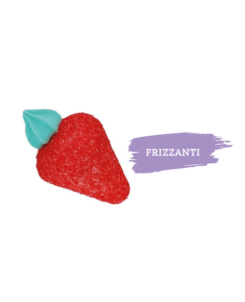 FRAGOLOTTE MALLOW FRIZZANTI 15/17 g  Kg.3,fragolotte-mallow, gommoso-frizzante, caramelle-fragola, dolciumi-sfusi, candy-buffet