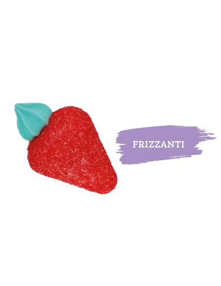FRAGOLOTTE MALLOW FRIZZANTI 15/17 g  Kg.3,fragolotte-mallow, gommoso-frizzante, caramelle-fragola, dolciumi-sfusi, candy-buffet