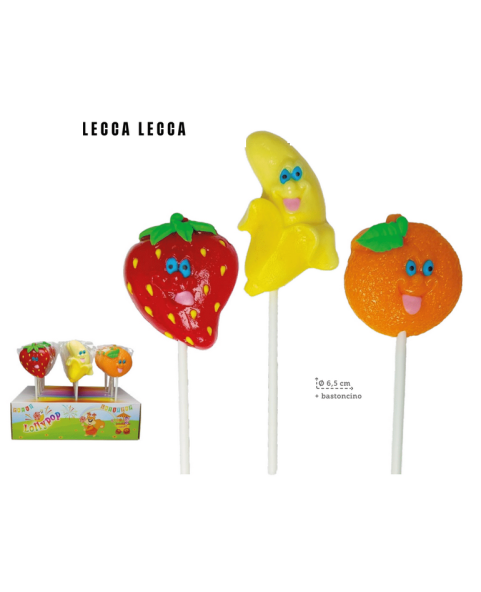 lecca-funny-fruit, lecca-frutta-colorata, caramelle-frutta-30g, zucchero-duro-frutta, lecca-6-5cm
