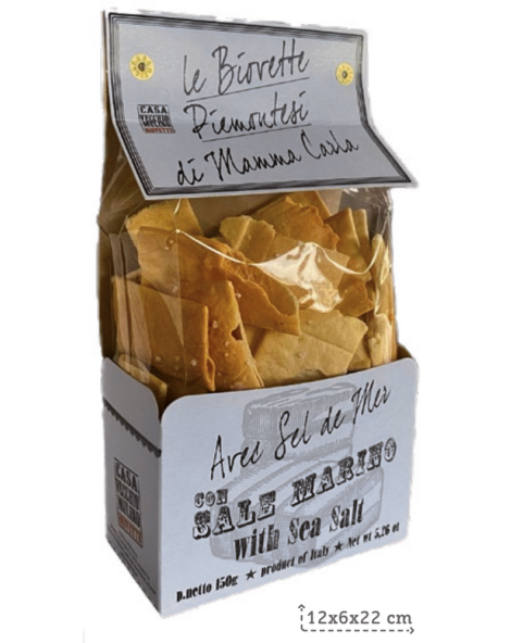 BIOVETTE PIEMONTESI" WITH SEA SALT 150 g Pcs.12, Wholesale sweets and confectionery www.ilcaramellaio2.com