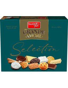 Scatola biscotti luxury selection un grande amore gr.400, Ingrosso caramelle e dolciumi www.ilcaramellaio2.com