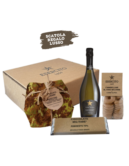 christmas-gift-box,compagnia-militare,panettone,sparkling-wine,dark-chocolate,hazelnut-spread