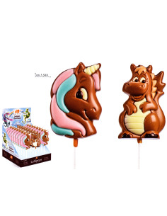 ESP. N ° 24 UNICORN LOLLIPOP & DRAGHETTO 25 g, White, dark and milk chocolate - BELFINE, Wholesale Christmas products.