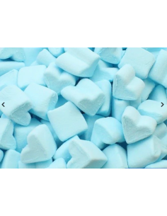 Haribo Mallow Hearts with raspberry and strawberry flavour – soft heart-shaped marshmallow sweets in a 1 kg bulk pack.