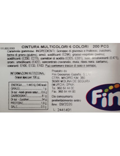 Cintura multicolor 6 colori Pz.200, Ingrosso caramelle e dolciumi il caramellaio 2.0 2