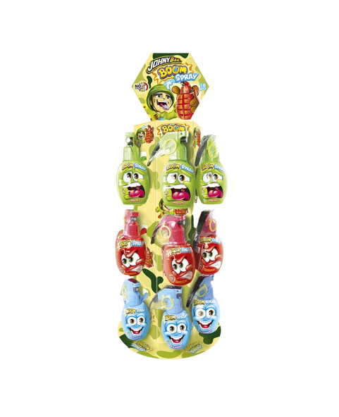 Boom Spray Stand Pz.18  ml 50 , Ingrosso caramelle e dolciumi il caramellaio 2.0,spray, liquida, granata, gadget, bambini, candy