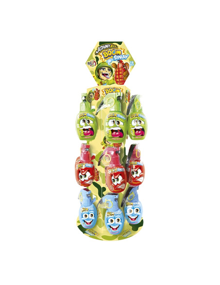 Boom Spray Stand Pz.18  ml 50 , Ingrosso caramelle e dolciumi il caramellaio 2.0,spray, liquida, granata, gadget, bambini, candy