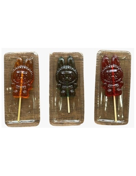 4 LABUBU HARD SUGAR LOLLIPOPS, 30 GR PACK, Wholesale candy and sweets www.ilcaramellaio2.com
