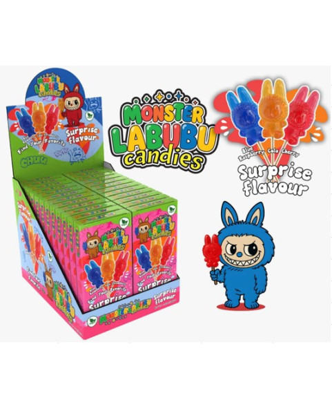 4 LABUBU HARD SUGAR LOLLIPOPS, 30 GR PACK, Wholesale candy and sweets www.ilcaramellaio2.com