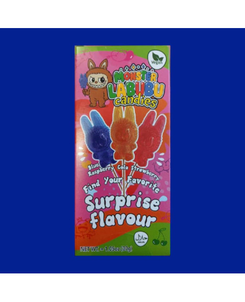 4 LABUBU HARD SUGAR LOLLIPOPS, 30 GR PACK, Wholesale candy and sweets www.ilcaramellaio2.com