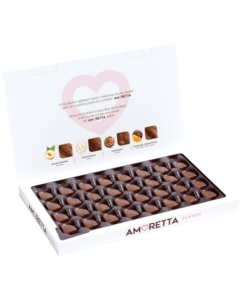 Amoretta Classic, box of chocolates, assorted pralines, praline chocolates, chocolate gift, 215 g