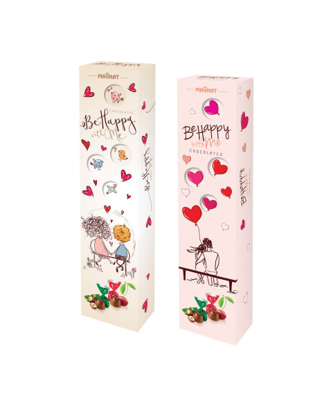 Be happy with me, chocolate box, assorted chocolates, gift idea, pralines, 105g chocolate