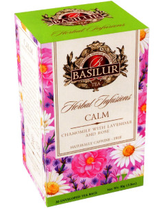 infuso calm, tisana, basilur, camomilla, lavanda, rosa