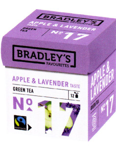 tè verde mela, tè verde lavanda, bradley’s, fairtrade, bustine tè, infuso aromatico