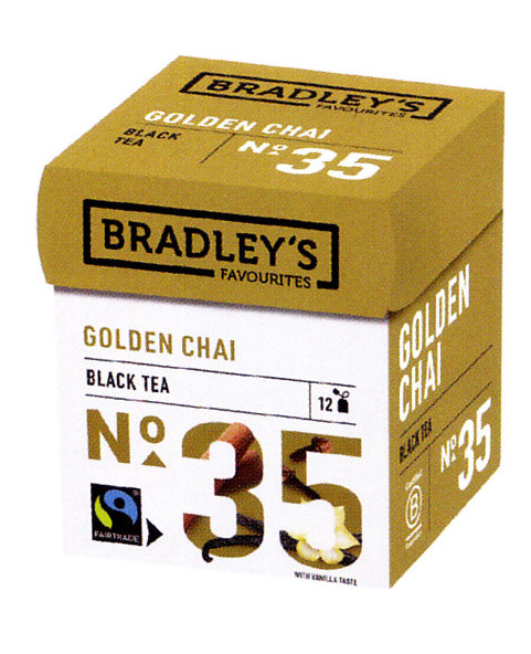 tè golden chai, tè speziato, bradley’s, fairtrade, bustine tè, infuso aromatico