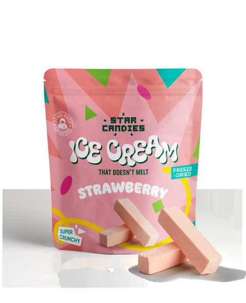 freeze-dried,strawberry-ice-cream,space-food,halal,innovative-sweets,ice-cream