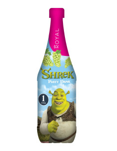 spumante-analcolico-shrek,bevanda-senza-alcol,spumante-uva,bottiglia-plastica,party-bambini,drink-analcolico