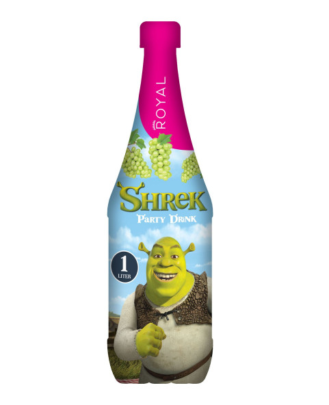 spumante-analcolico-shrek,bevanda-senza-alcol,spumante-uva,bottiglia-plastica,party-bambini,drink-analcolico