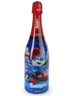 spumante-analcolico-puffi,bevanda-senza-alcol,spumante-frutti-di-bosco,bottiglia-decorativa,party-bambini,drink-analcolico