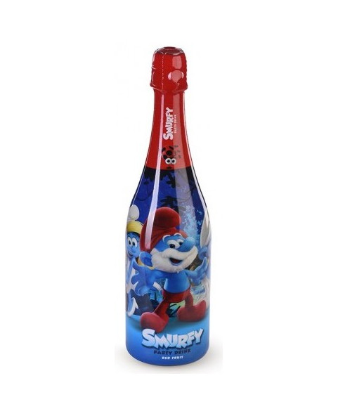 spumante-analcolico-puffi,bevanda-senza-alcol,spumante-frutti-di-bosco,bottiglia-decorativa,party-bambini,drink-analcolico