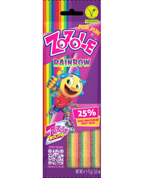 Zozole Rainbow Fizzy Gummy Strip 75 g