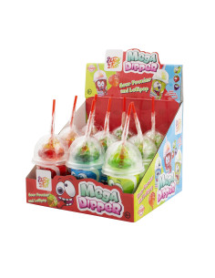 mega dipper frizzante, lecca lecca polvere, candy frutta interattivo, dolciumi colorati, articolo da banco, novità bambini