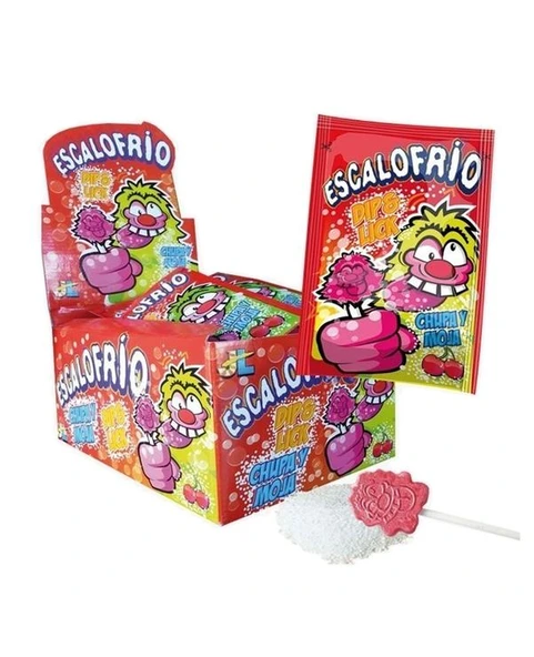 lecca lecca frizzante, escalofrio candy, polverina effervescente, dolciumi interattivi, candy acidulo, novità banco