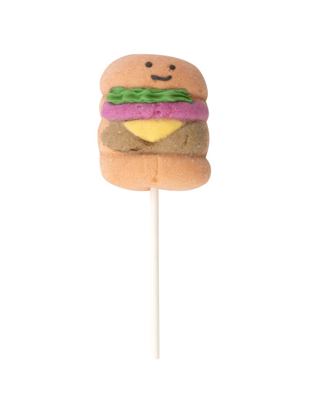 Snack & Fun Marshmallow Lollipop 45 g – Burger & Fries Shape | Box 12 pcs