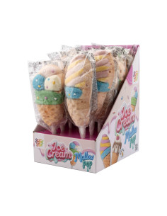 marshmallow cono gelato, lecca mallow ice cream, candy gelato frutta, dolciumi estivi, marshmallow su stecco, novità banco