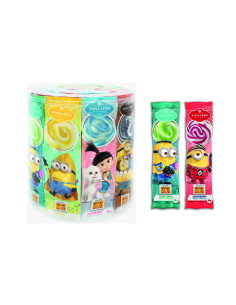 lecca minions, zucchero duro frutta, lecca lecca sagomato, candy film kids, lollipop tematico, dolciumi colorati 2