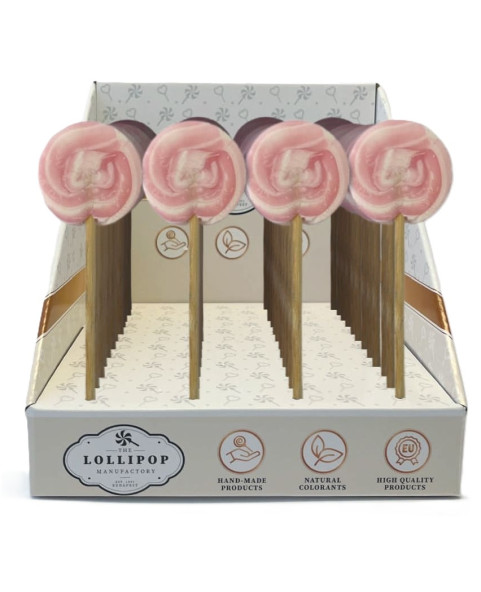 White and pink spiral lollipop gr.20...