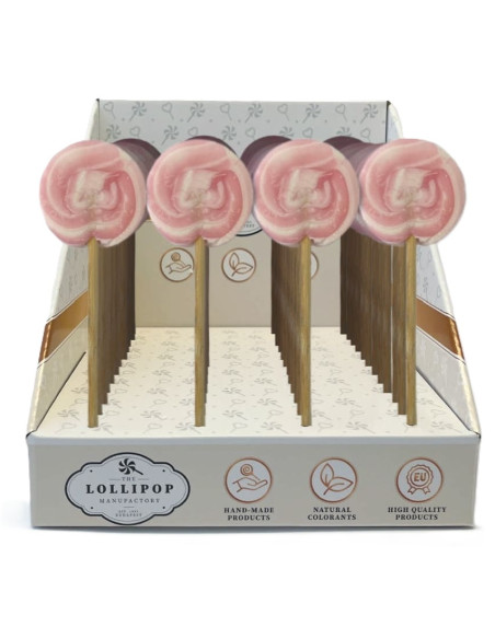 White and pink spiral lollipop gr.20 pcs 24