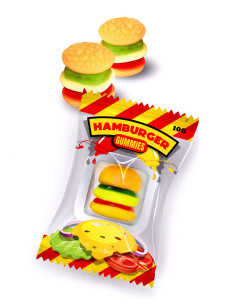 mini-burger-gummy,hamburger-gummies,novelty-candy-display,wholesale-confectionery,soft-fruit-chews,checkout-candy-burger 2