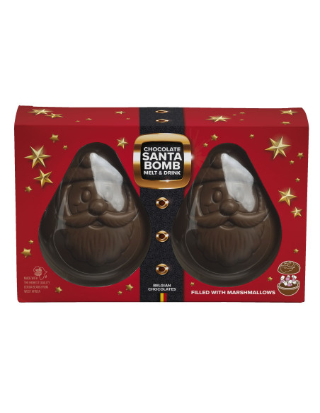 chocolate-santa-bomb,cioccolato-al-latte,mini-marshmallow,cioccolata-calda,dolci-natalizi,regalo-natale