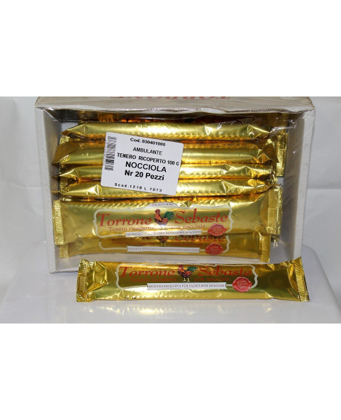TENERO NOCCIOLA GR 100 RICOPERTO PZ 1 Sebaste , torrone-tenero,nocciola,ricoperto,sebaste,piemonte,cioccolato