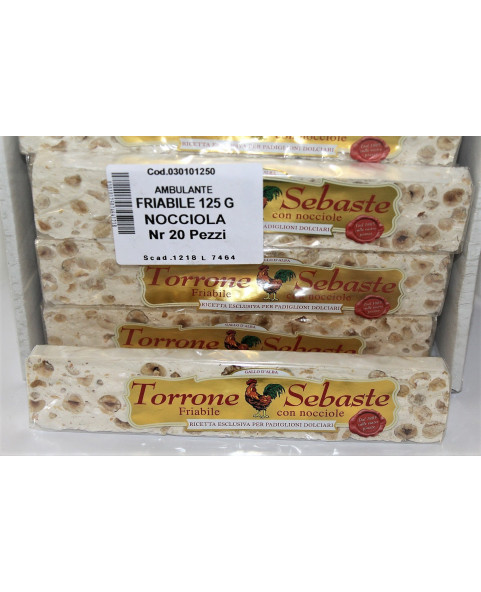 PZ 1 NOUGAT WITH CRUMBLY HAZELNUTS GR 125, Wholesale sweets and candies www.ilcaramellaio2.com