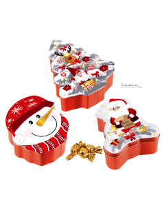 christmas-tin,santa-tin,snowman-tin,christmas-tree-tin,chocolate-pralines,christmas-gift