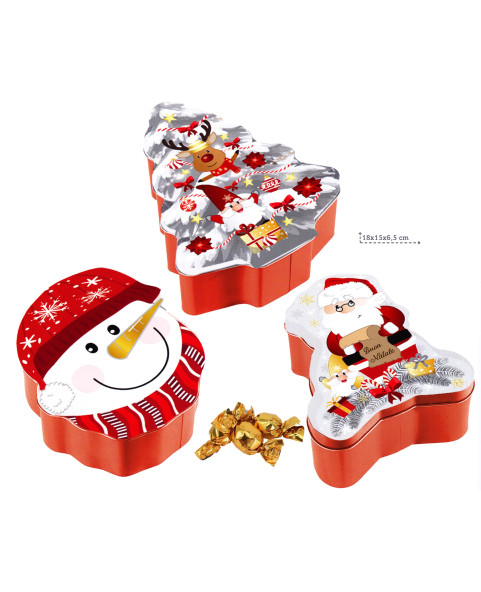 christmas-tin,santa-tin,snowman-tin,christmas-tree-tin,chocolate-pralines,christmas-gift