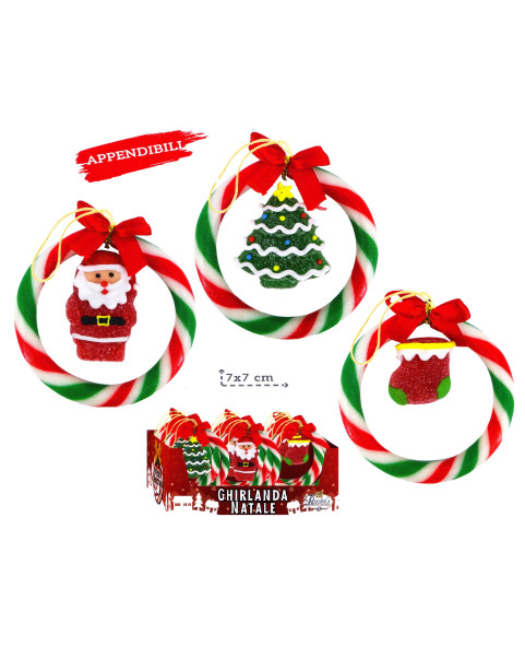 ghirlanda-natale,zucchero-duro,figurina-gelatina,dolce-natalizio,ghirlanda-dolciaria,decorazione-natale