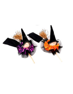 Befana Felice con Scopa e Sacco – 12 Pezzi – 2 Modelli – H 25 cm