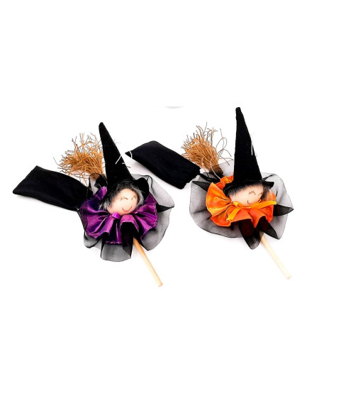 Befana Felice con Scopa e Sacco – 12 Pezzi – 2 Modelli – H 25 cm