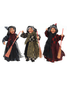 Befana Proserpina con Contenitore – 6 Pezzi – 3 Colori – H 25 cm