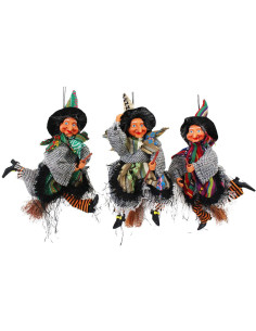 Befana Volante in Festa – 6 Pezzi – 3 Modelli – H 20 cm