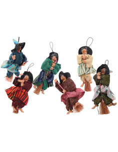 Befanelle Volanti Appendibili – 12 Pezzi – 6 Colori Assortiti – H 15 cm