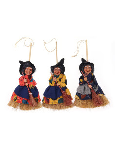 Dentino Befana Broom – 12 Pieces – 3 Assorted Colors – Length 28 cm